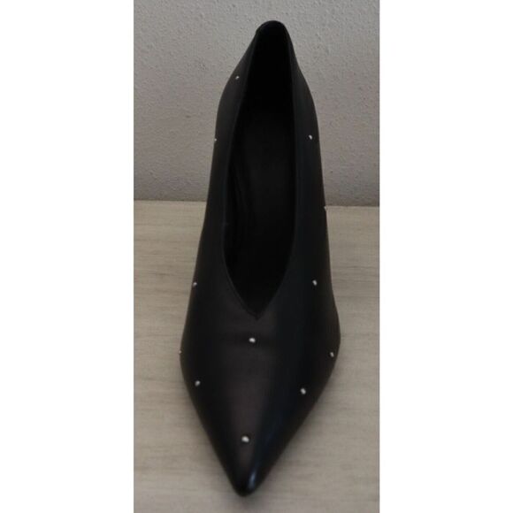 ALLSAINTS 34WF801P Women's Sz 9M Black Adrianna Leather Studded Heels Pumps - Picture 9 of 13